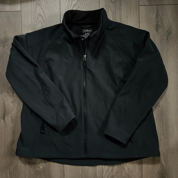 LL Bean Soft Shell Zip Up Jacket Black Womens 2X Regular - Picture 1 of 4